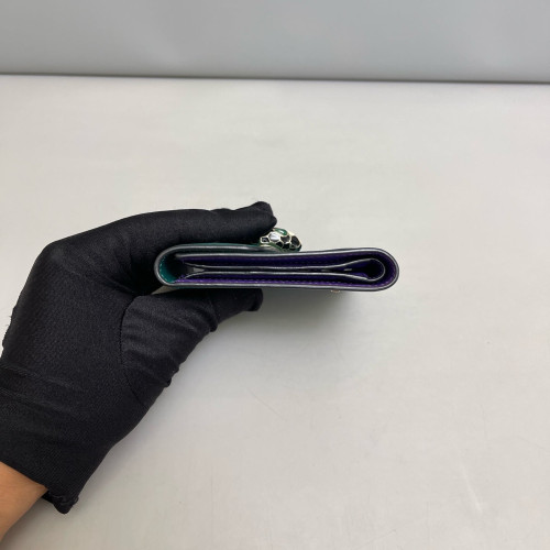 Bvlgari Serpenti Forever Trifold Wallet Smooth Calfskin Green