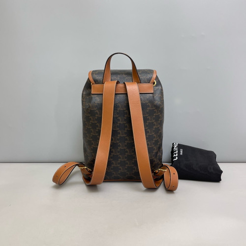 Celine Medium Folco Backpack Triomphe Tan Brown Black