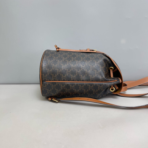 Celine Medium Folco Backpack Triomphe Tan Brown Black