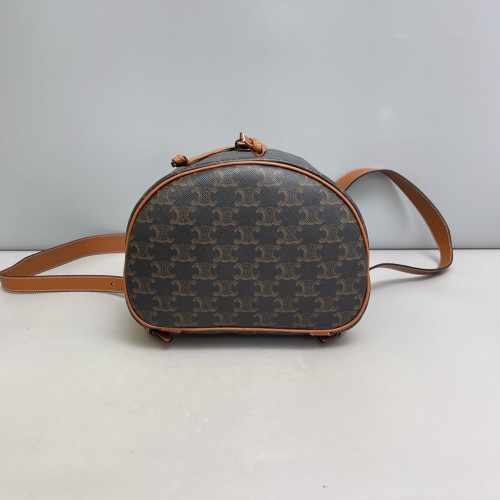 Celine Medium Folco Backpack Triomphe Tan Brown Black