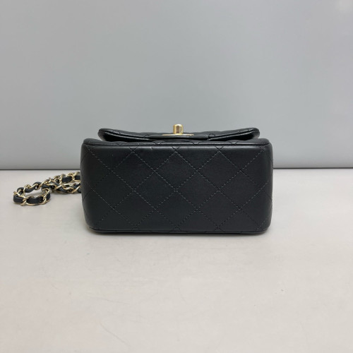 Chanel Quilted Mini Square Flap Lambskin Black Chanel Quilted Mini Square Flap Lambskin Black