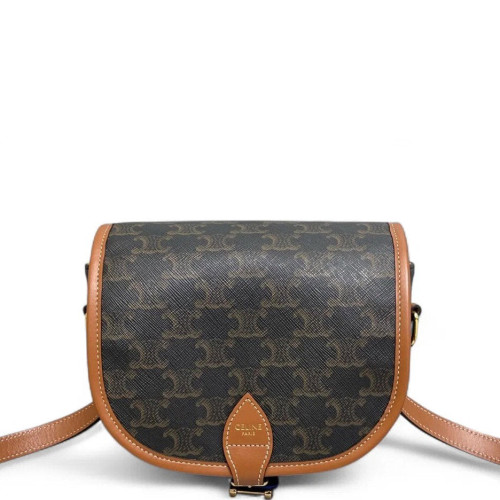 Celine Medium Folco Bag Triomphe Tan Brown Black