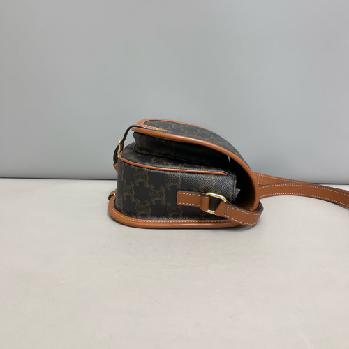 Celine Medium Folco Bag Triomphe Tan Brown Black