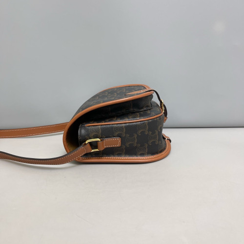 Celine Medium Folco Bag Triomphe Tan Brown Black