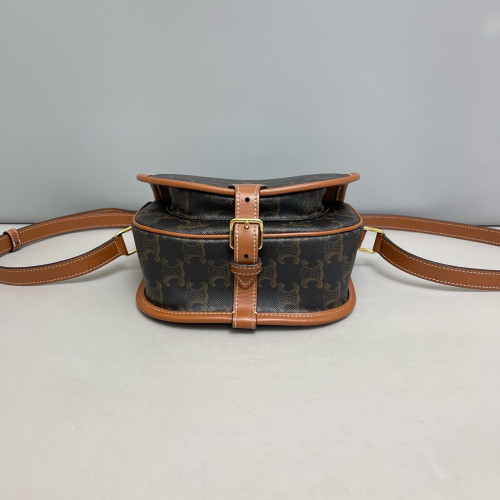 Celine Medium Folco Bag Triomphe Tan Brown Black