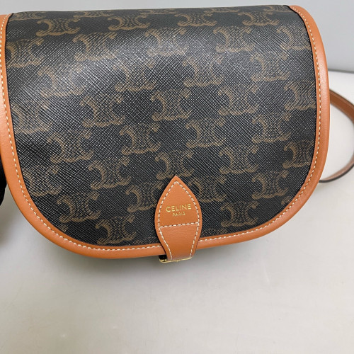 Celine Medium Folco Bag Triomphe Tan Brown Black
