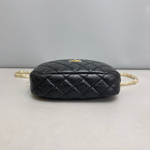 Chanel Quilted 2.55 Camera Case Pull Up Leather Black