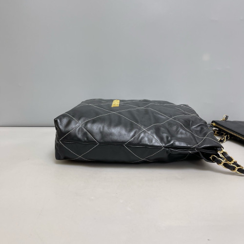 Chanel Quilted Small 22 Bag Calfskin Black