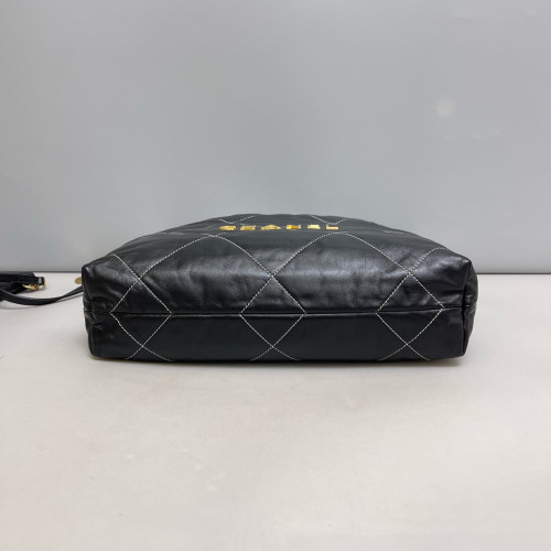 Chanel Quilted Small 22 Bag Calfskin Black