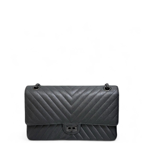 Chanel Chevron Quilted 2.55 226 Reissue Double Flap Calfskin Black