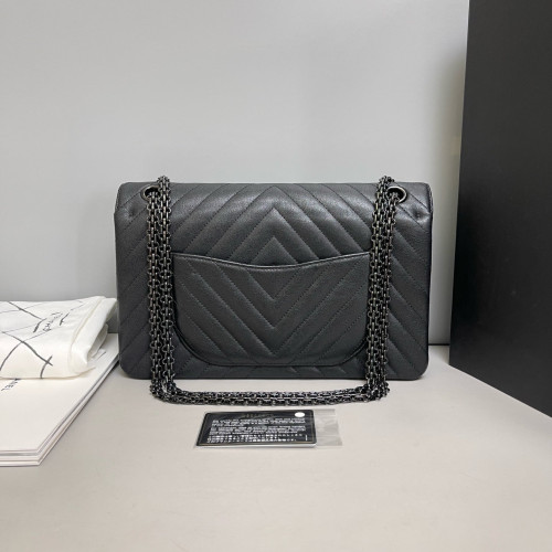 Chanel Chevron Quilted 2.55 226 Reissue Double Flap Calfskin Black