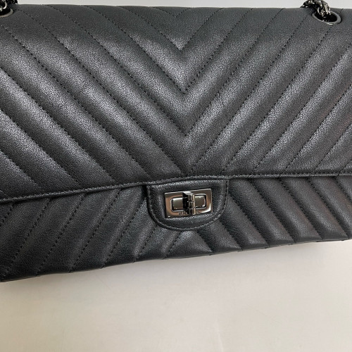 Chanel Chevron Quilted 2.55 226 Reissue Double Flap Calfskin Black