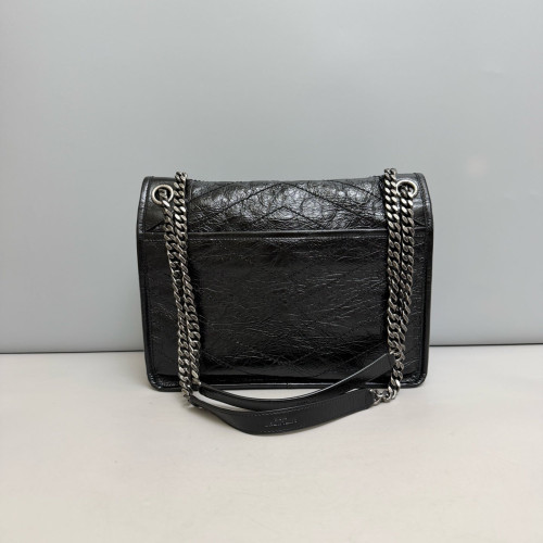 Yves Saint Laurent Medium Niki Chain Pull Up Leather Black