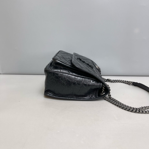 Yves Saint Laurent Medium Niki Chain Pull Up Leather Black