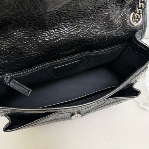 Yves Saint Laurent Medium Niki Chain Pull Up Leather Black