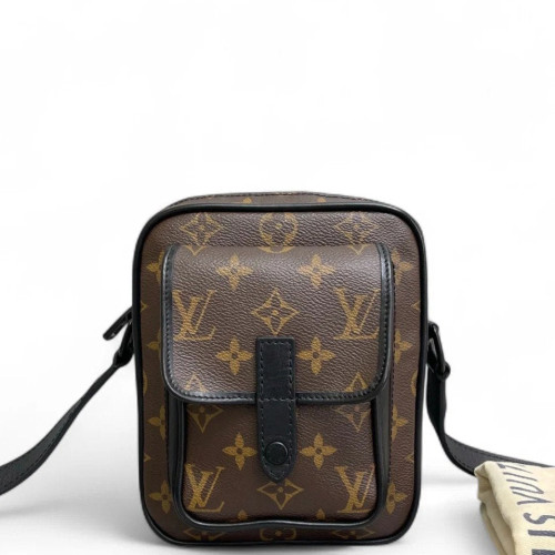 Louis Vuitton Christopher Wearable Wallet Monogram Macassar Black Brown