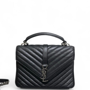 Yves Saint Laurent Medium College Calfskin Black