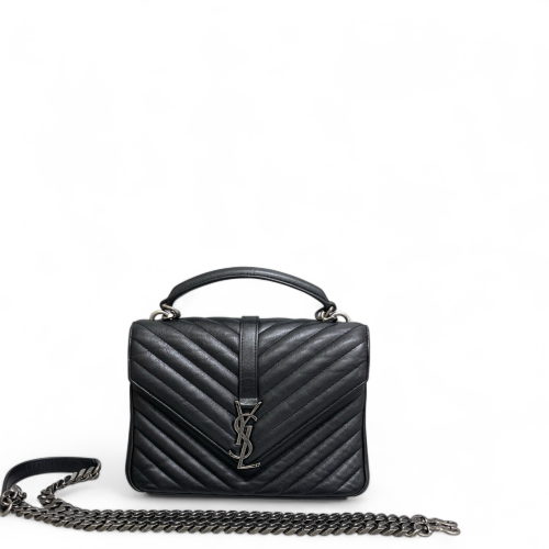Yves Saint Laurent Medium College Calfskin Black