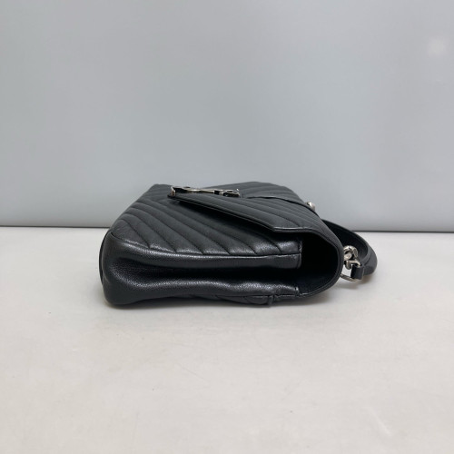 Yves Saint Laurent Medium College Calfskin Black