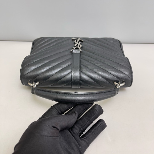 Yves Saint Laurent Medium College Calfskin Black
