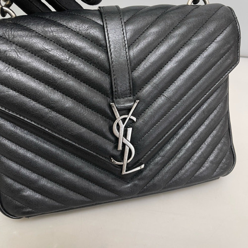 Yves Saint Laurent Medium College Calfskin Black