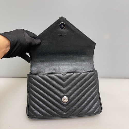 Yves Saint Laurent Medium College Calfskin Black