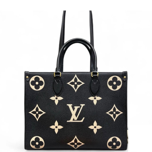 Louis Vuitton Onthego MM Monogram Empreinte Giant Black White Louis Vuitton Onthego MM Monogram Empreinte Giant Black White