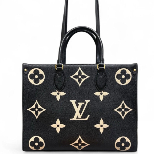 Louis Vuitton Onthego MM Monogram Empreinte Giant Black White Louis Vuitton Onthego MM Monogram Empreinte Giant Black White