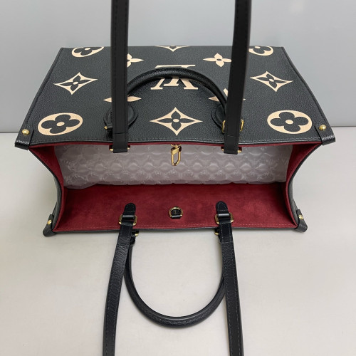 Louis Vuitton Onthego MM Monogram Empreinte Giant Black White Louis Vuitton Onthego MM Monogram Empreinte Giant Black White