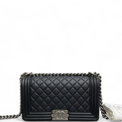 Chanel Quilted Medium Boy Flap Calfskin Black
