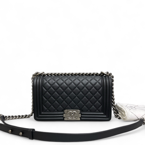 Chanel Quilted Medium Boy Flap Calfskin Black