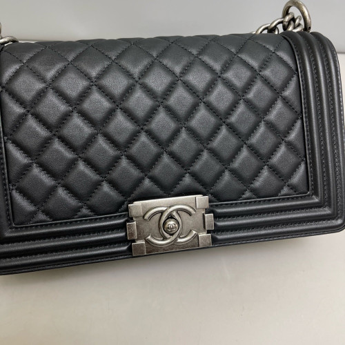 Chanel Quilted Medium Boy Flap Calfskin Black