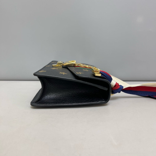 Gucci Web Small Sylvie Shoulder Bag Calfskin Black
