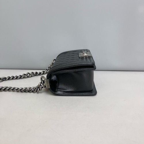 Chanel Quilted Mini Boy Flap Grained Calfskin Black