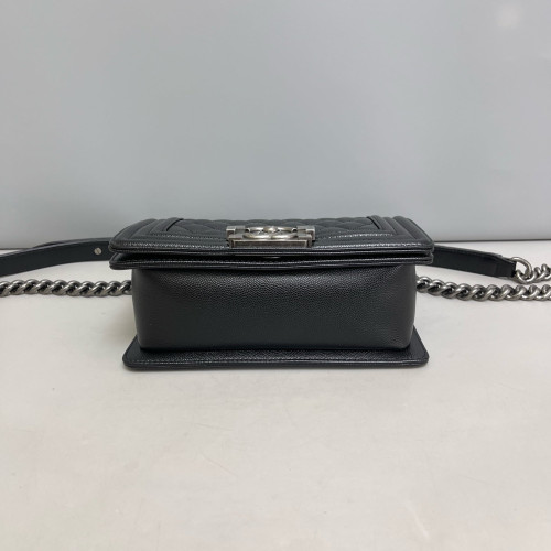 Chanel Quilted Mini Boy Flap Grained Calfskin Black
