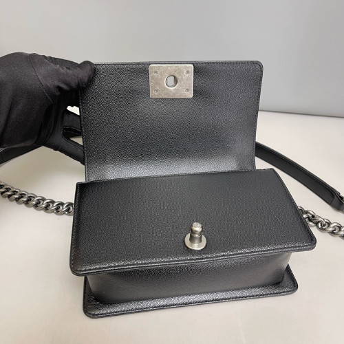 Chanel Quilted Mini Boy Flap Grained Calfskin Black