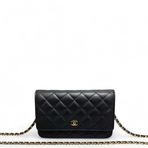 Chanel Quilted Wallet On Chain Calfskin Black