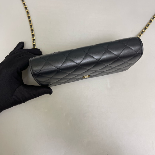 Chanel Quilted Wallet On Chain Calfskin Black