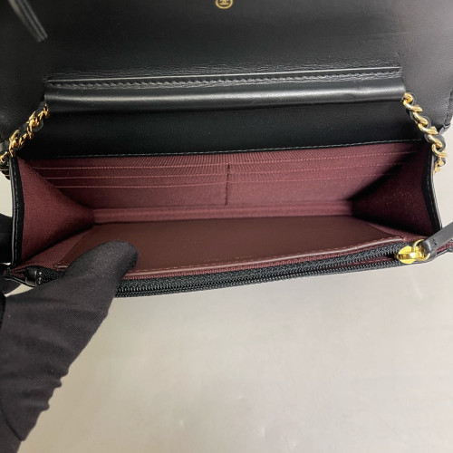 Chanel Quilted Wallet On Chain Calfskin Black
