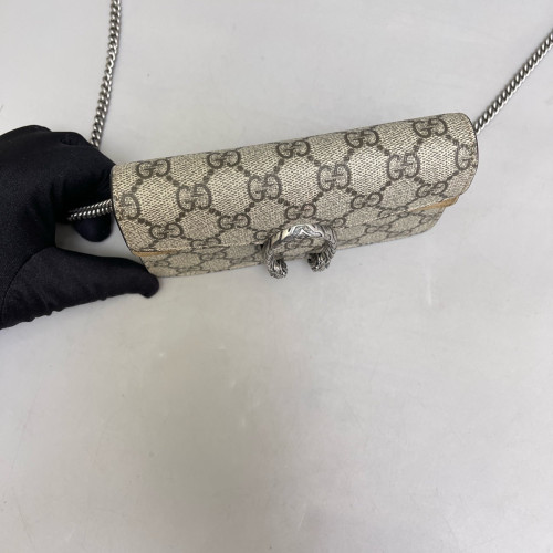 Gucci Super Mini Dionysus GG Supreme Monogram Suede Khaki