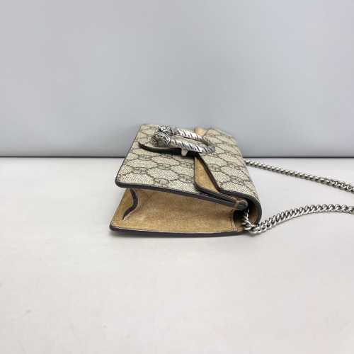 Gucci Super Mini Dionysus GG Supreme Monogram Suede Khaki