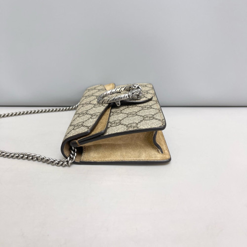 Gucci Super Mini Dionysus GG Supreme Monogram Suede Khaki