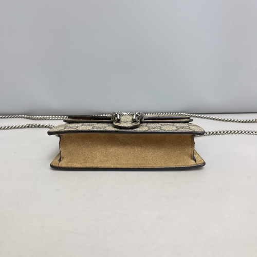 Gucci Super Mini Dionysus GG Supreme Monogram Suede Khaki