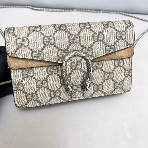 Gucci Super Mini Dionysus GG Supreme Monogram Suede Khaki