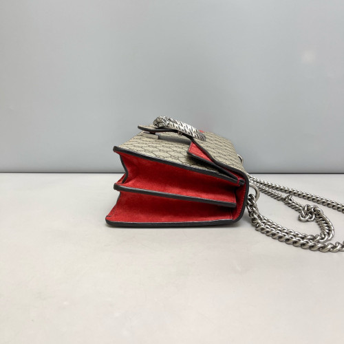 Gucci Meium Dionysus GG Supreme Monogram Suede Red Beige Brown Gucci Meium Dionysus GG Supreme Monogram Suede Red Beige Brown