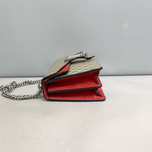 Gucci Meium Dionysus GG Supreme Monogram Suede Red Beige Brown Gucci Meium Dionysus GG Supreme Monogram Suede Red Beige Brown