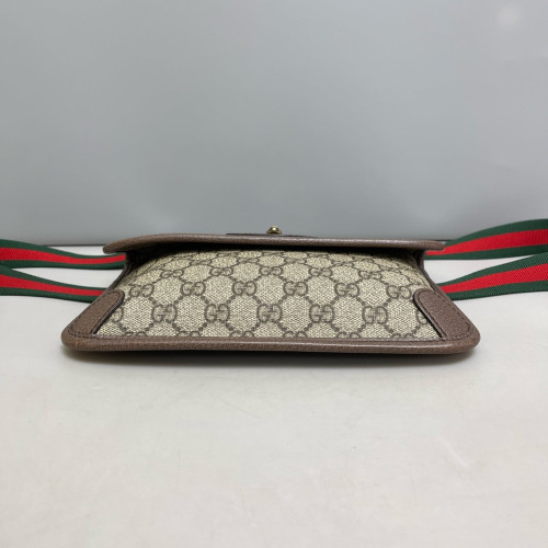 Gucci Web Neo Vintage Belt Bag GG Supreme Monogram Beige Brown Green