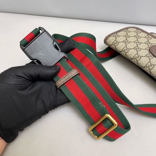 Gucci Web Neo Vintage Belt Bag GG Supreme Monogram Beige Brown Green