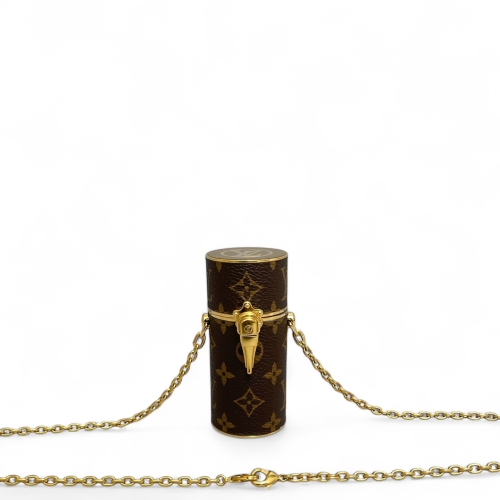 Louis Vuitton Lipstick Case Monogram Metal Brown Louis Vuitton Lipstick Case Monogram Metal Brown
