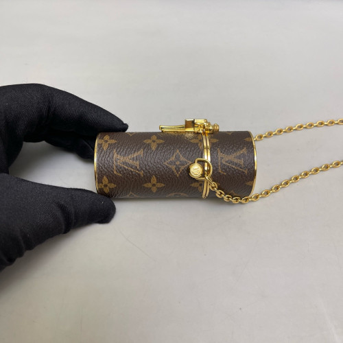 Louis Vuitton Lipstick Case Monogram Metal Brown Louis Vuitton Lipstick Case Monogram Metal Brown